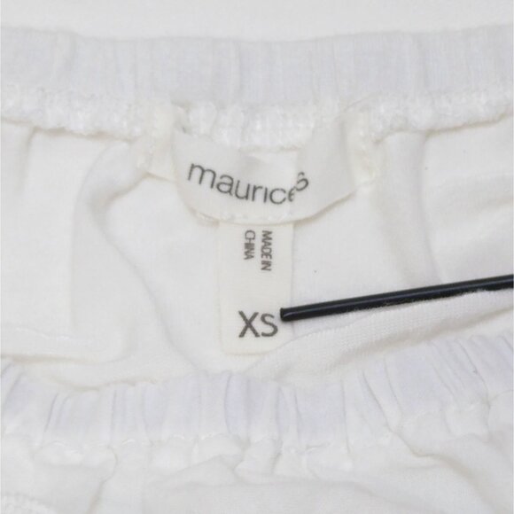Maurices Blouse Peasant Eyelet Embroidered Off-Shoulder Top XS Cotton Blend EUC - Picture 8 of 9